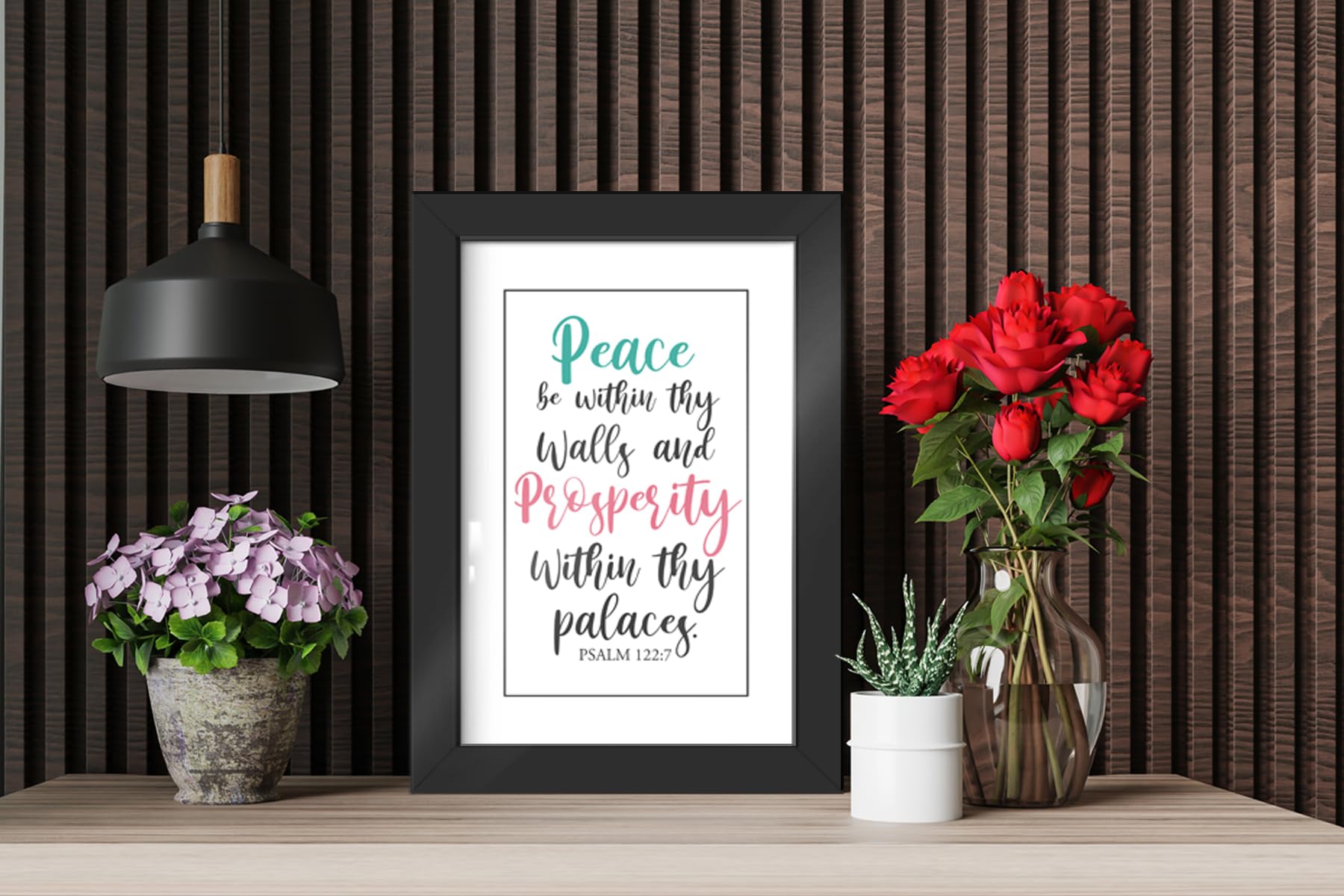Elben Creatives Bible Verses Frame: Peace be within thy walls and prosperity within thy palaces - Psalm 122:7 Photo Frames/Christian Home Decor/Christian Gift 2