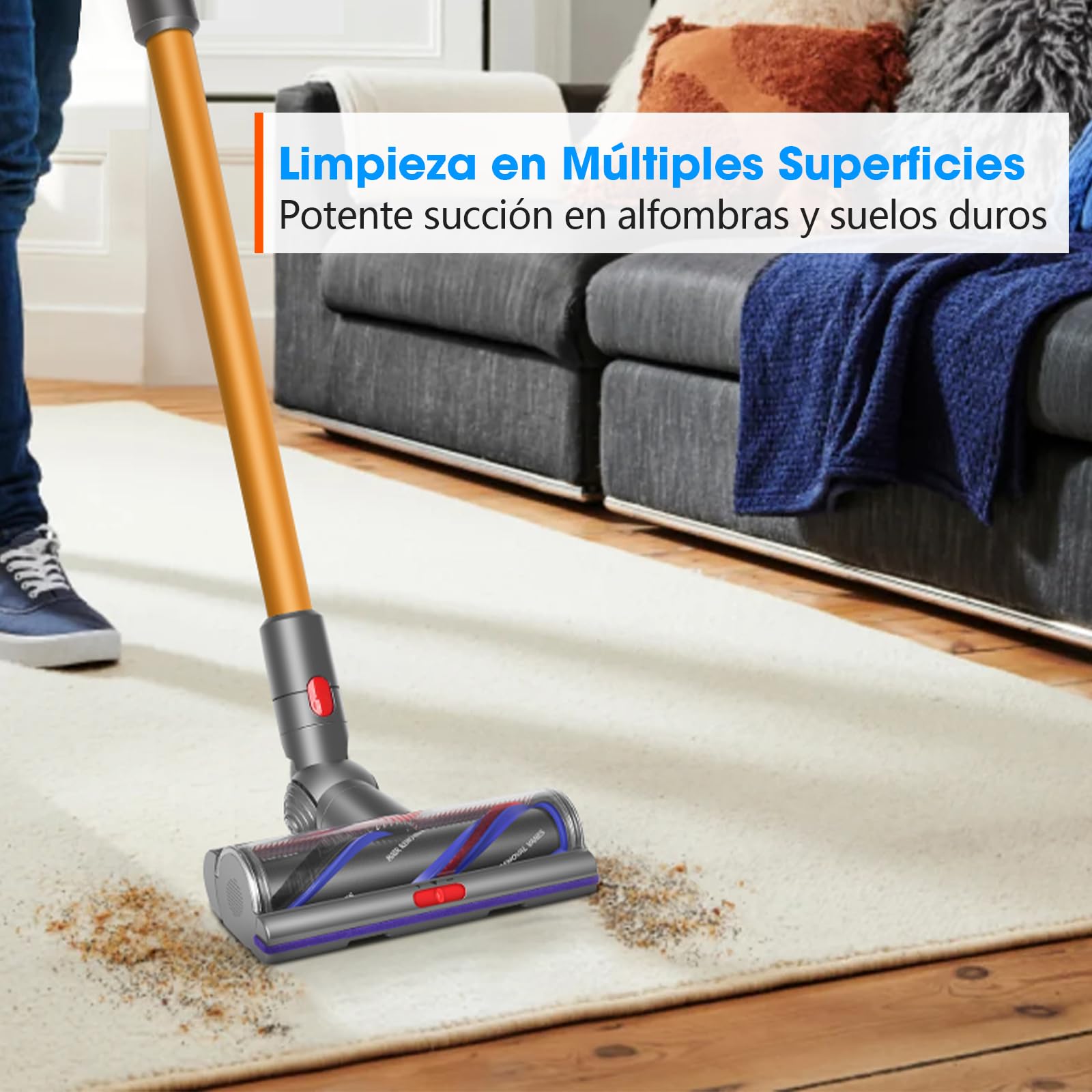 Cepillo High Torque para Dyson V11 Aspiradora, Cepillo Motorizado Compatible con V15 V10 V8 V7, Ajuste del Flujo de Aire, Ideal para Suelos Lisos y Alfombras