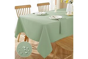 Textured Rectangle Spring Green Tablecloth - Waterproof and Stylish