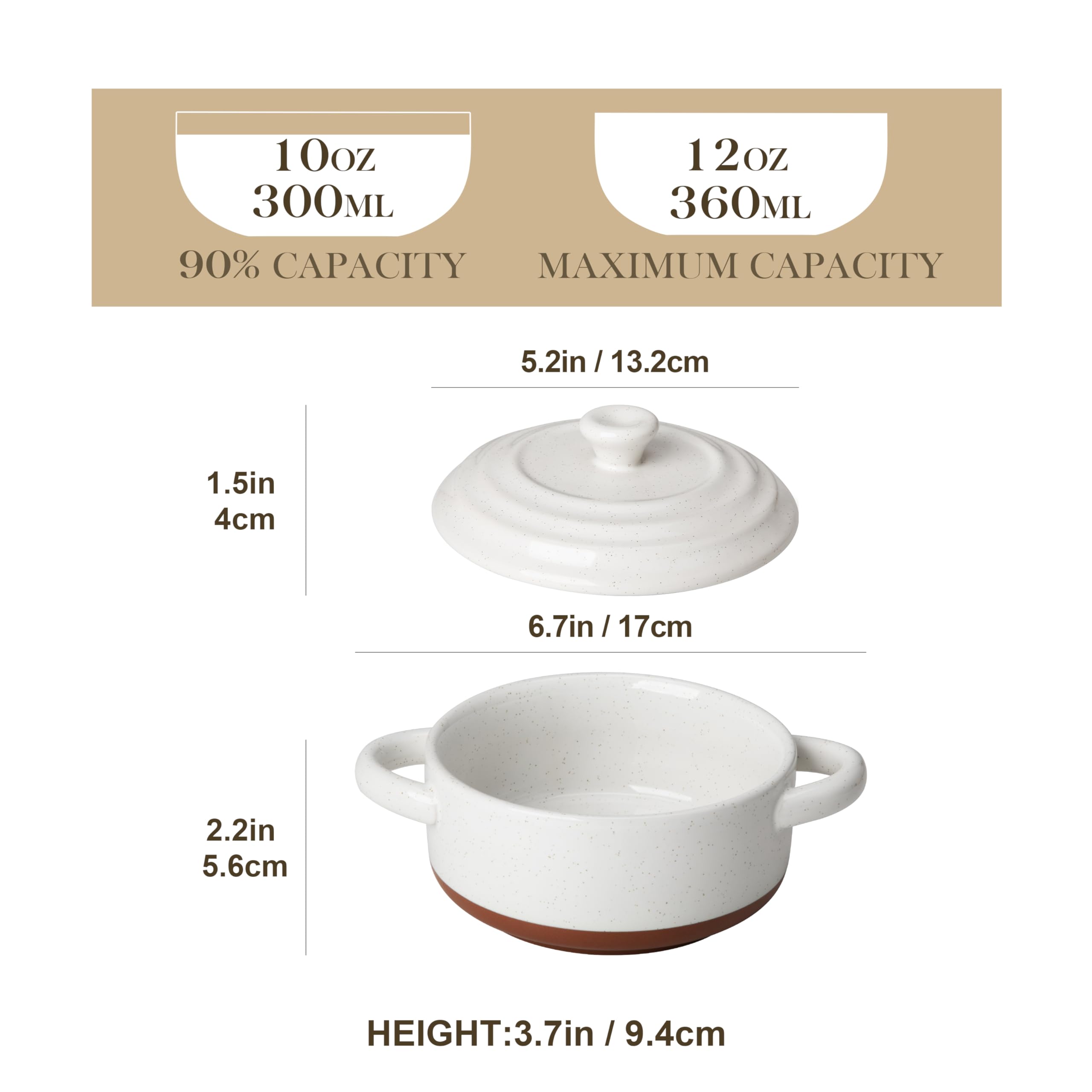 MALACASA Seria TARA Mini Cocotte Set, biały