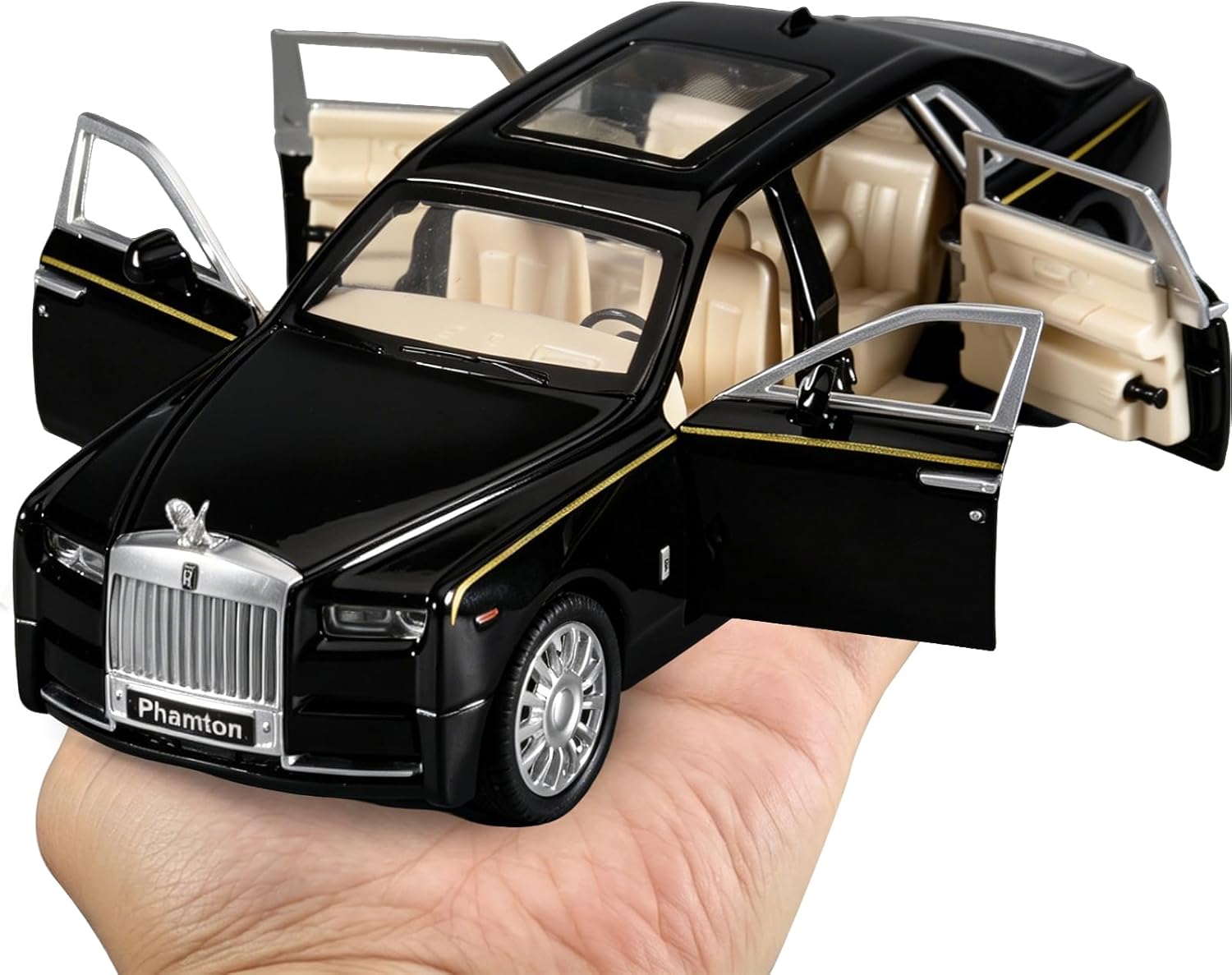 Toddler Car Toys 1 32 Diecast Cars Compatible with Phantom Collectible Car Model Kit,Metal Toy Cars for Boys and Girls,Pull Back Toy Cars with Lights and Sounds,Cars for Kids Ages 3-12（Black）