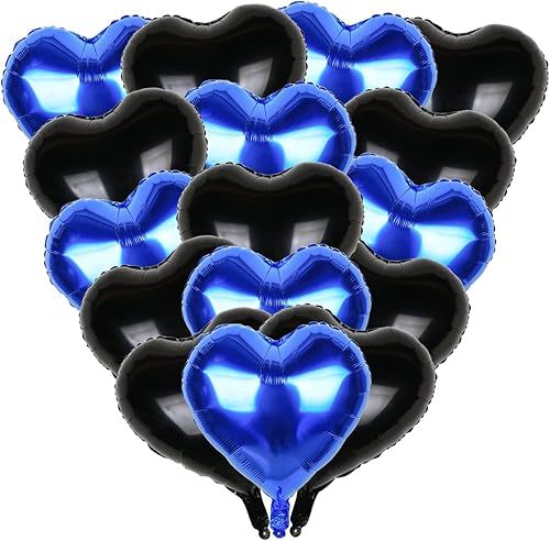 Mefuny Globos de Mylar en forma de corazón azul rey de 18 pulgadas para decoración de cumpleaños, bodas, día de San Valentín, baby shower (paquete