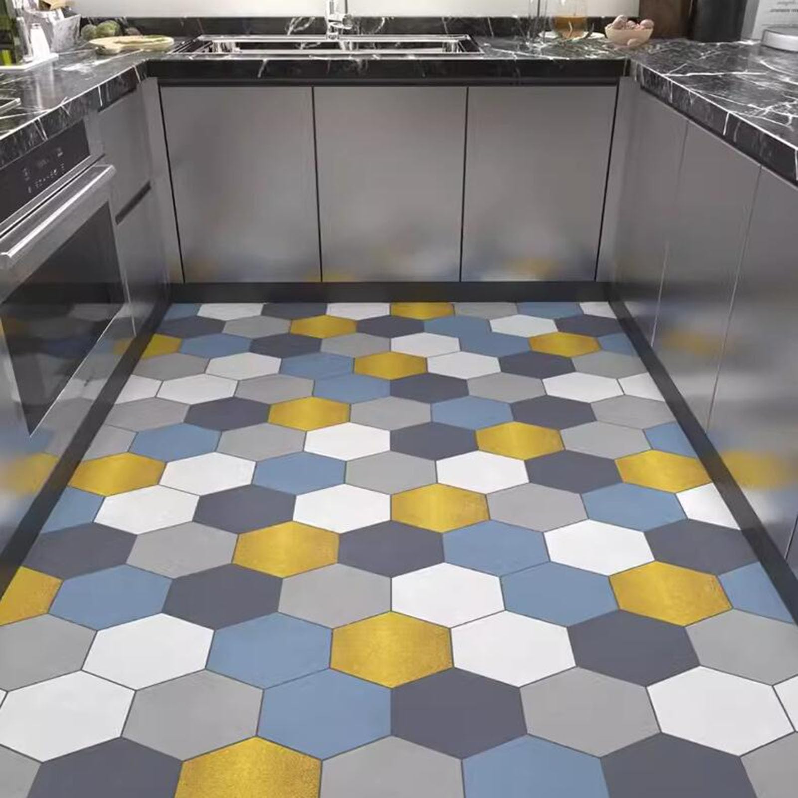 Generisch Küchenbodenmatten für vor der Spüle, rutschfeste Küchenbodenteppiche, wasserdichte Küchenbodenmatten, gepolsterte Küchenbodenmatten gegen Ermüdung (Größe: 140 × 160 cm, Farbe: G)