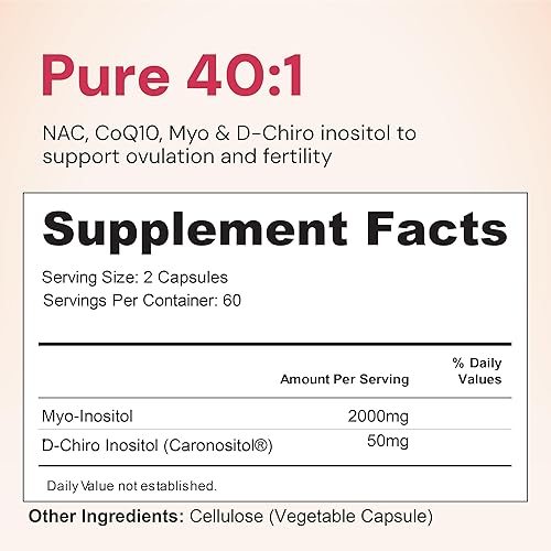 Miniatura 8 de Nutritivo 401 Mio-inositol y D-Chiro Inositol - Suplemento para mujeres con fertilidad, salud de la piel o síntomas del ciclo menstrual - Balance