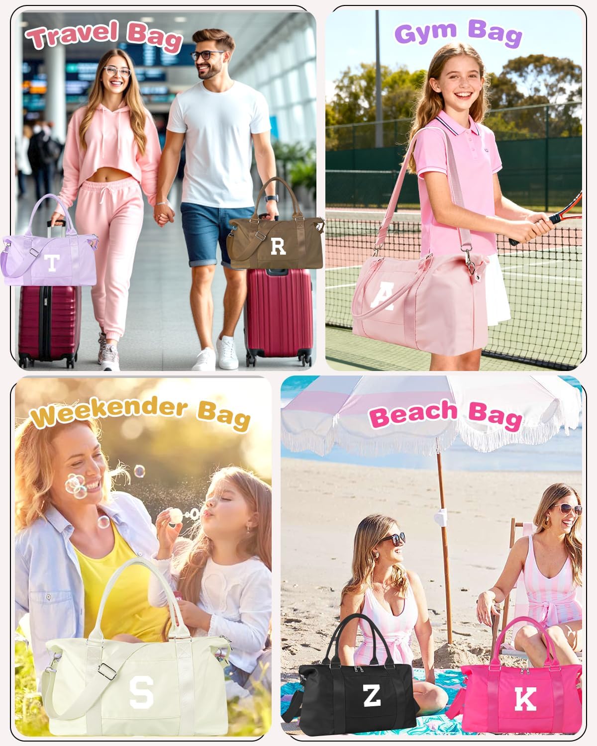 Dance Gym Duffel Bag Gifts for Girls Teen,Personalized Initial Travel Weekender Bag Cute Overnight Carry On Cheer Dance Duffle Bagfor Women,Sports Travel Monogram Birthday Christmas Gifts(Letter V) - Image 5