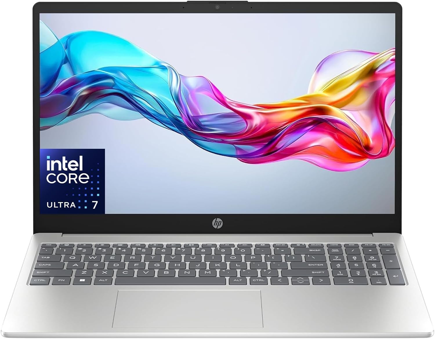HP Laptop 15-fd1003sl, PC Portatile 15", Display FHD, Notebook, (Intel Core Ultra 7 155H, RAM 16GB, SSD 1TB, Windows 11), Computer Portatile, Uso quotidiano, Tastiera Italiana, QWERTY, Argento