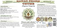 Vista 2 de Hawaii Pharm Extracto líquido sin alcohol de tomillo, grado profesional, tomillo hecho a mano en lotes pequeños (Thymus Vulgaris), suplemento