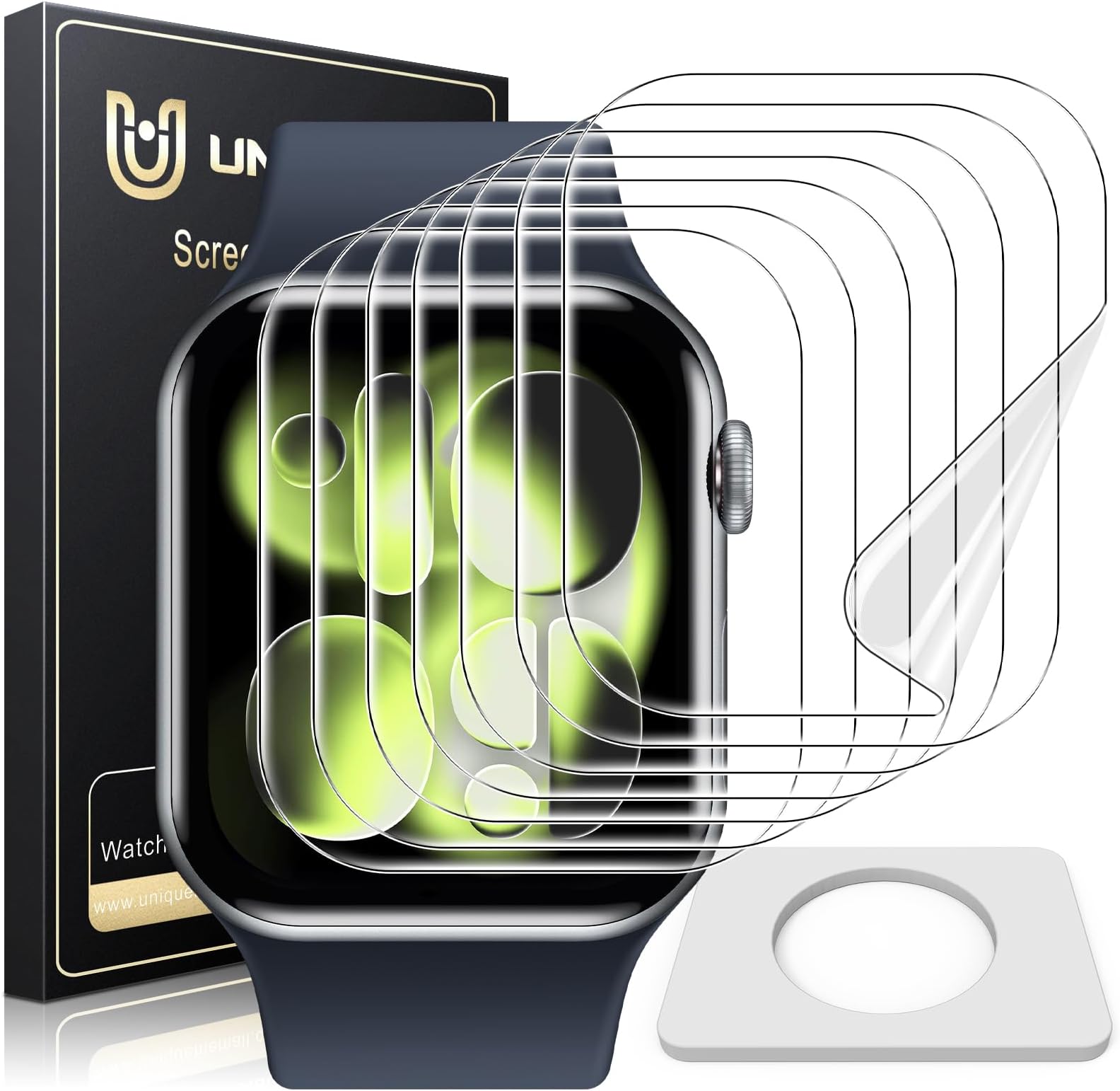 UniqueMe for Apple Watch Series 11/10 46mm Screen Protector - 8 Pack Ultra Thin HD Clear Soft Anti Scratch TPU Protective Film [Fingerprint Support] [Case-Friendly] [Easy-Installation]
