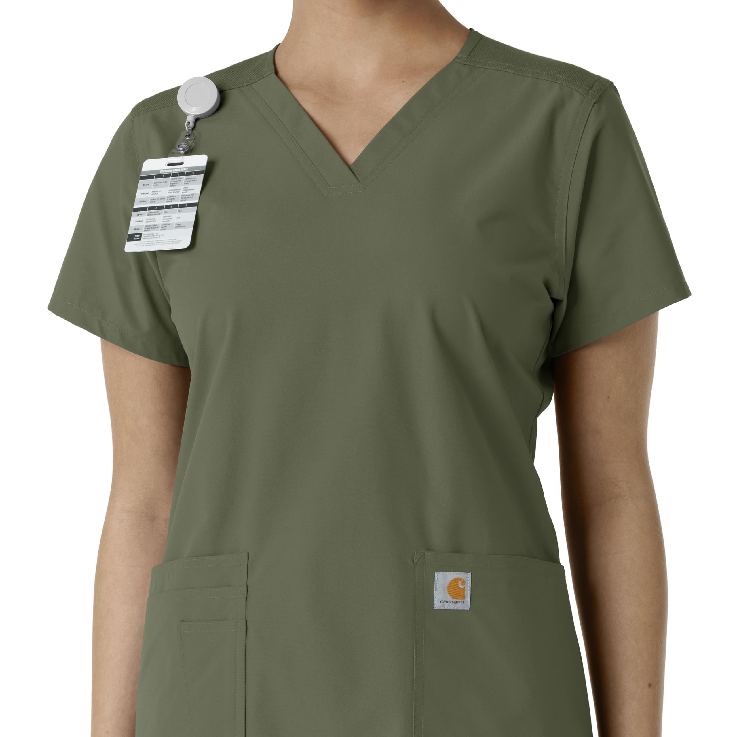 Carhartt Damski top z dzianiny z dekoltem w serek (1 szt.), Oliwka, XXL