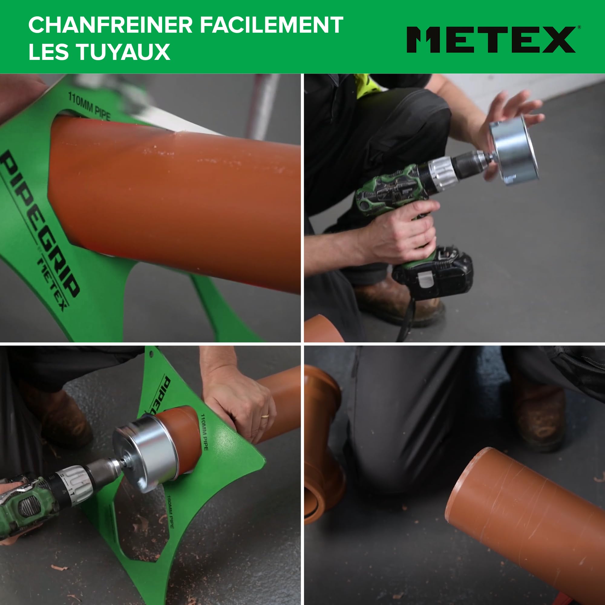 Image secondaire de Outil à Chanfreiner PVC 110 mm Metex pour Perceuse Électrique