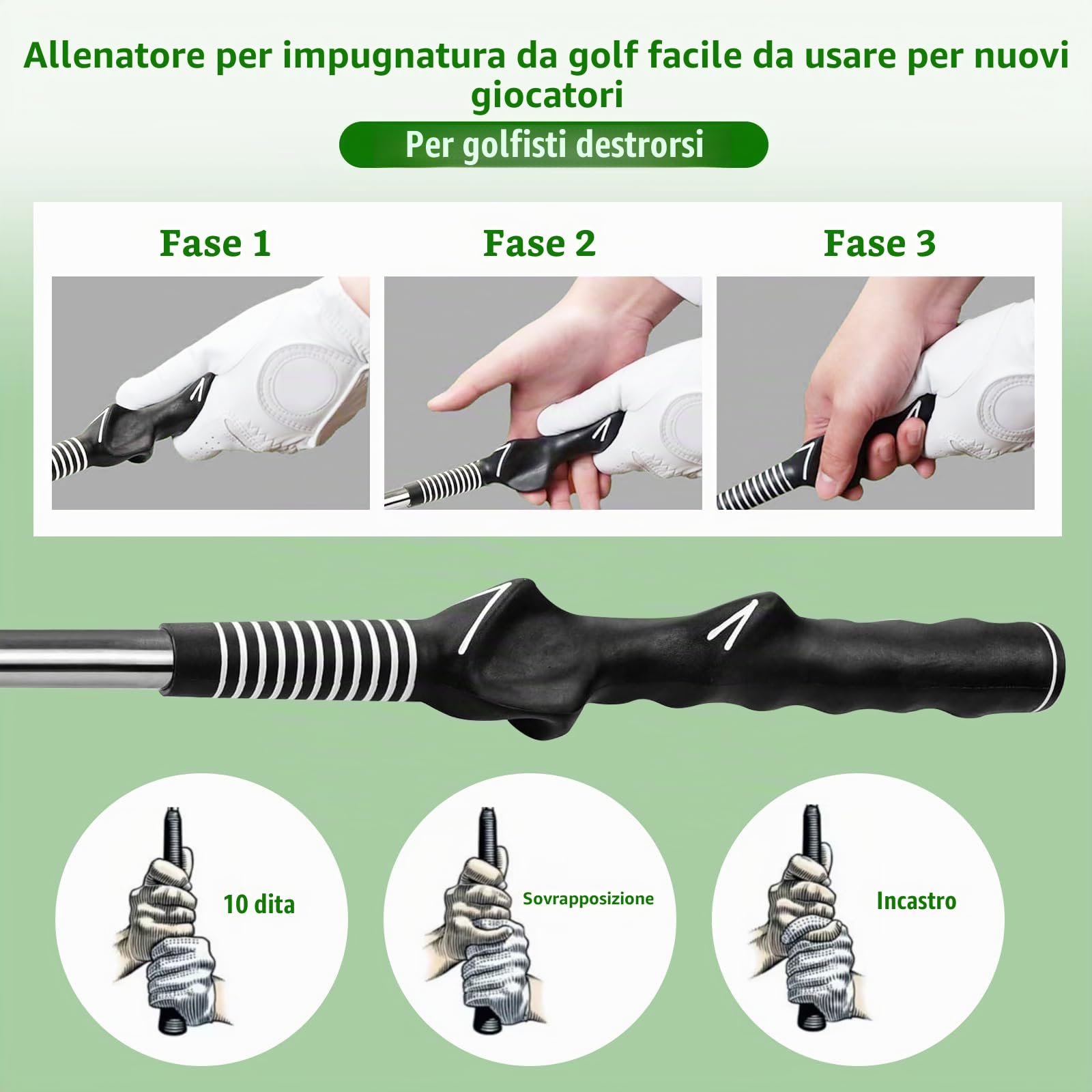 Allenatore di Swing da Golf con Suono ritmico, Golf Swing Grip, per Allenamento di Battuta di velocità e Forza Principianti, Ideale Come Regalo per Golfisti e Golfiste
