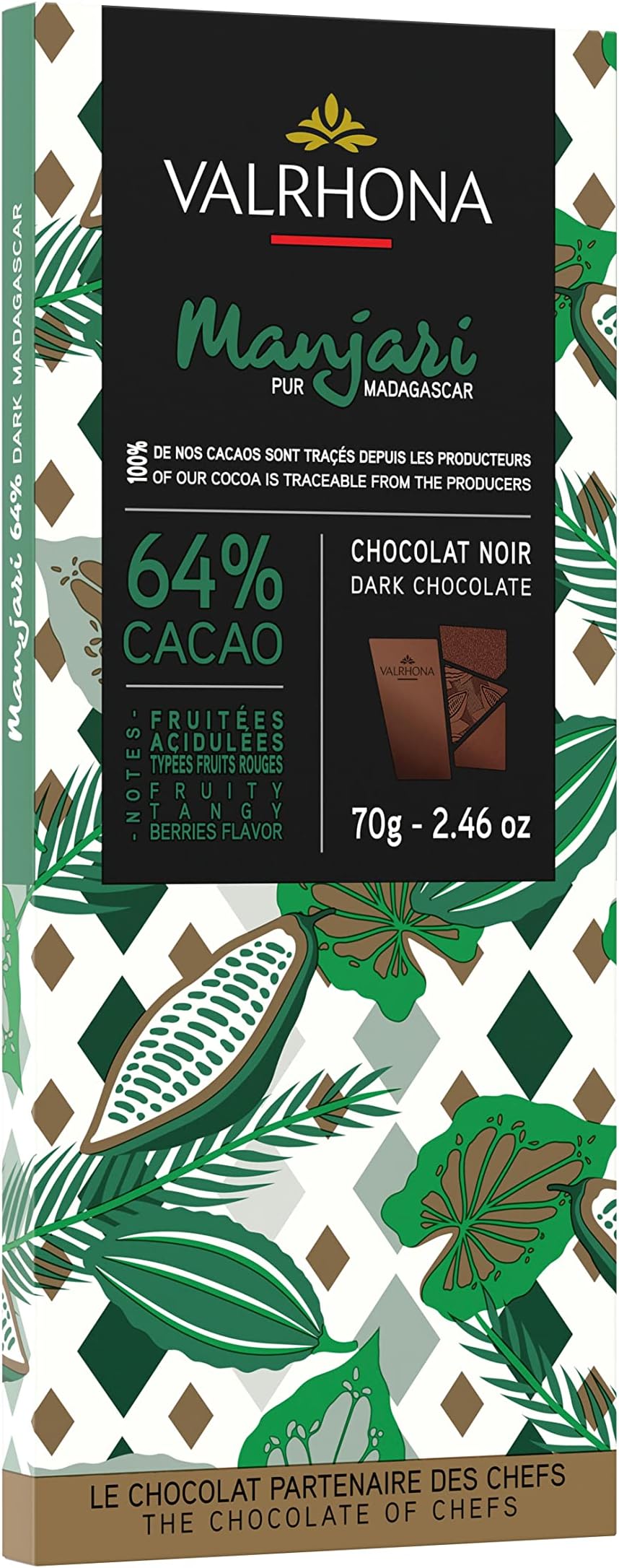Chocolate Dark Manjari 64 Bar, 2.46 Ounce