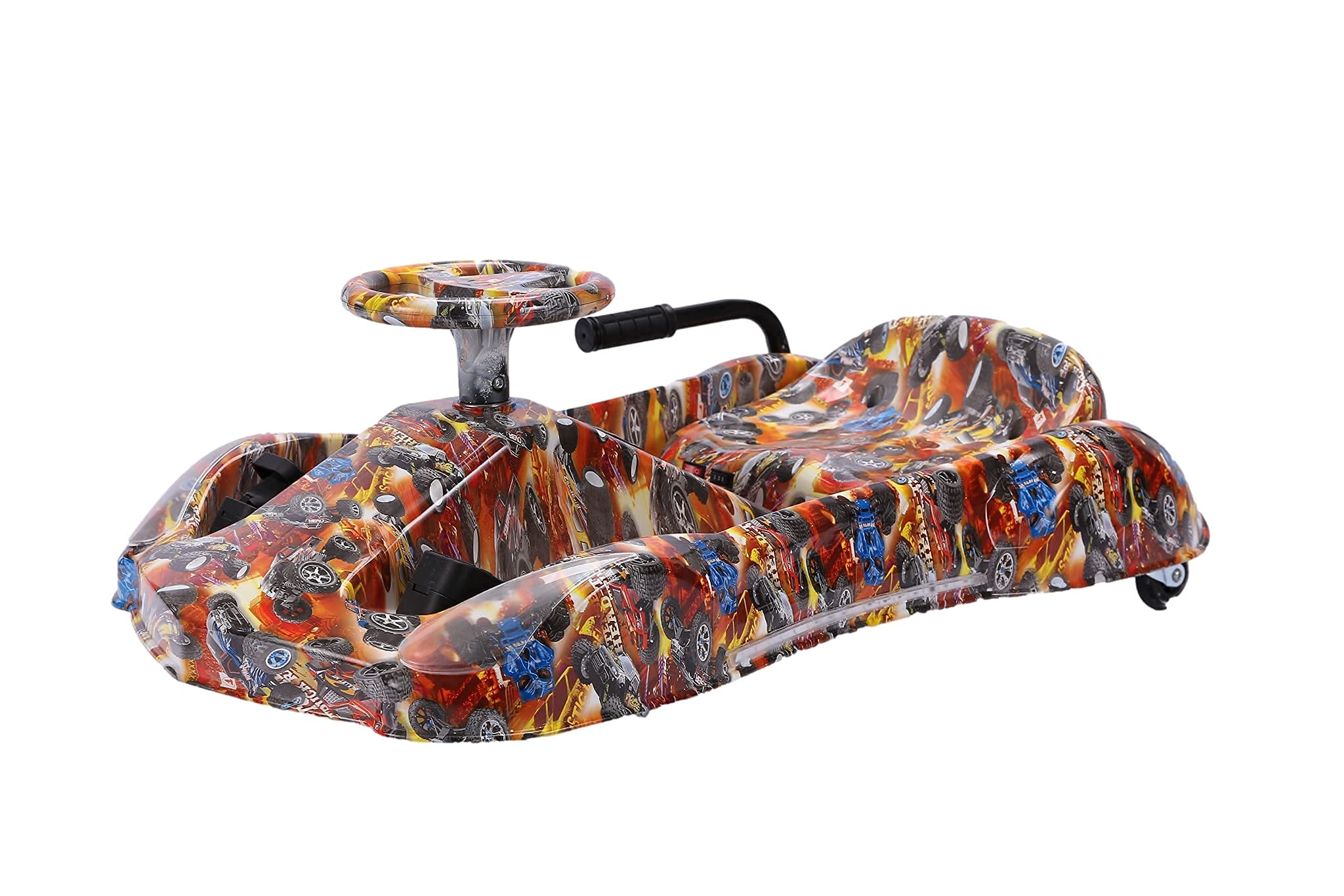 COOLBABY Crazy Electric 360 rotating car, electric drift car, children's riding toy car with lights and Bluetooth - full watermark color, Multicolor, 12