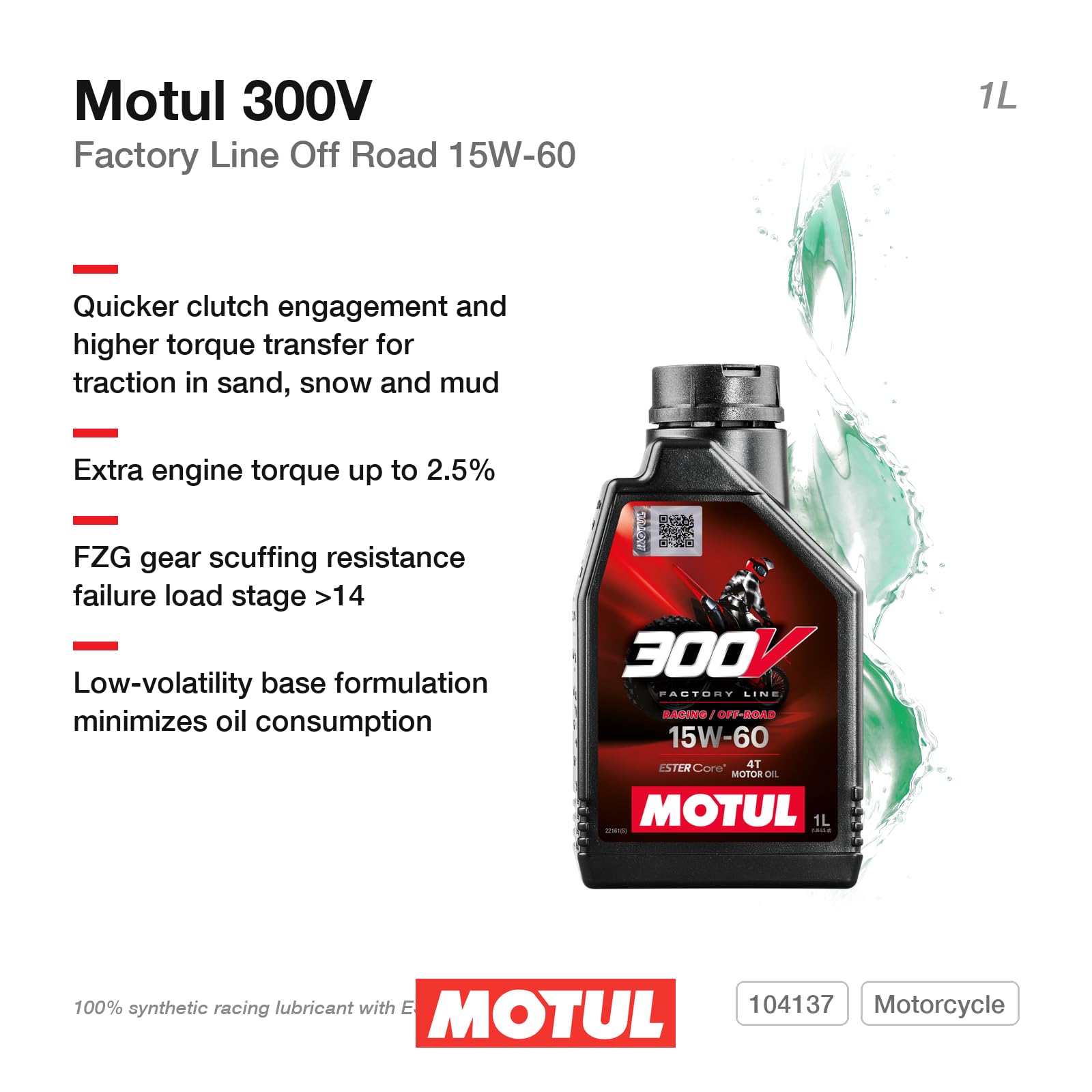 Amazon.com: Motul 300V Factory Line Off-Road 15W-60 4T Full