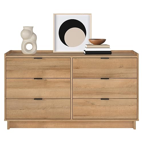 Simply Modern 6-Drawer Double Dresser for Bedroom, Chest of Drawers,
