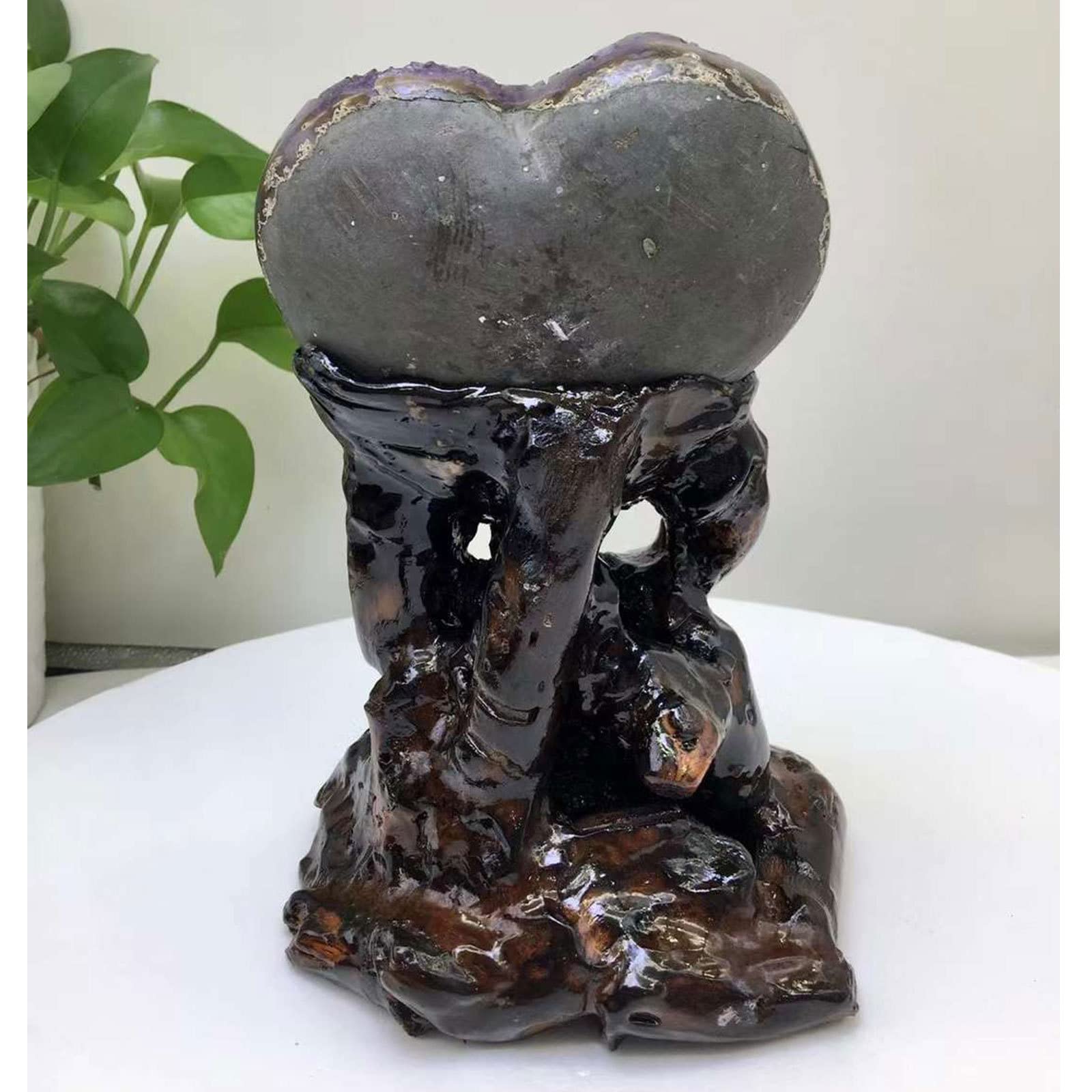 Amazon.co.jp: 大きな天然アメジスト原石 - ハート型アメジスト