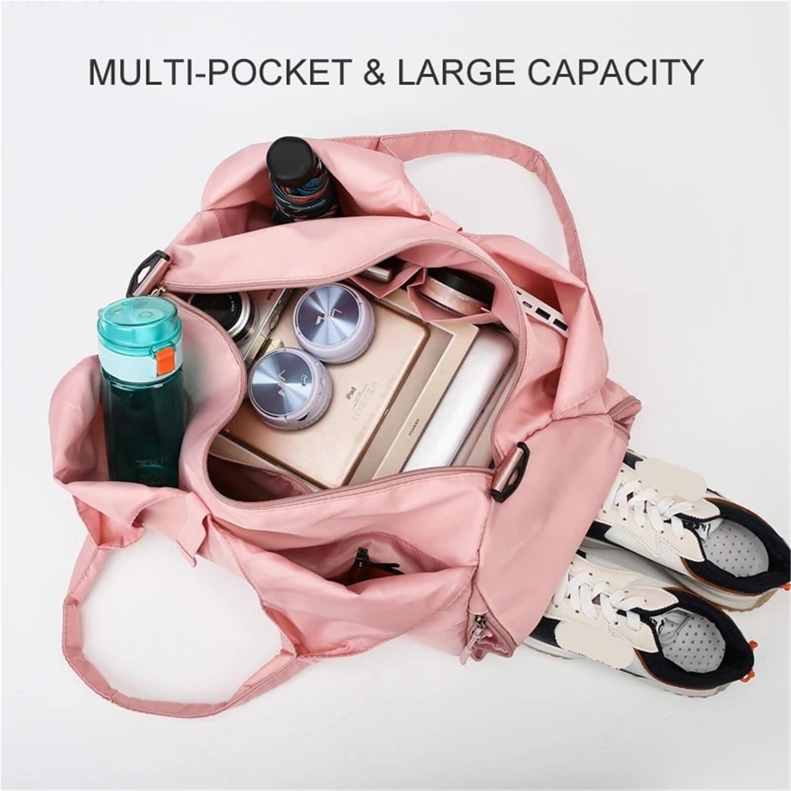 Sporttasche Women Large Capacity Travel Handbag Casual Multi Layer Pockets Shoulder Bag Girls Sports Yoga Luggage Storage Duffle Pack Tote(Purple)