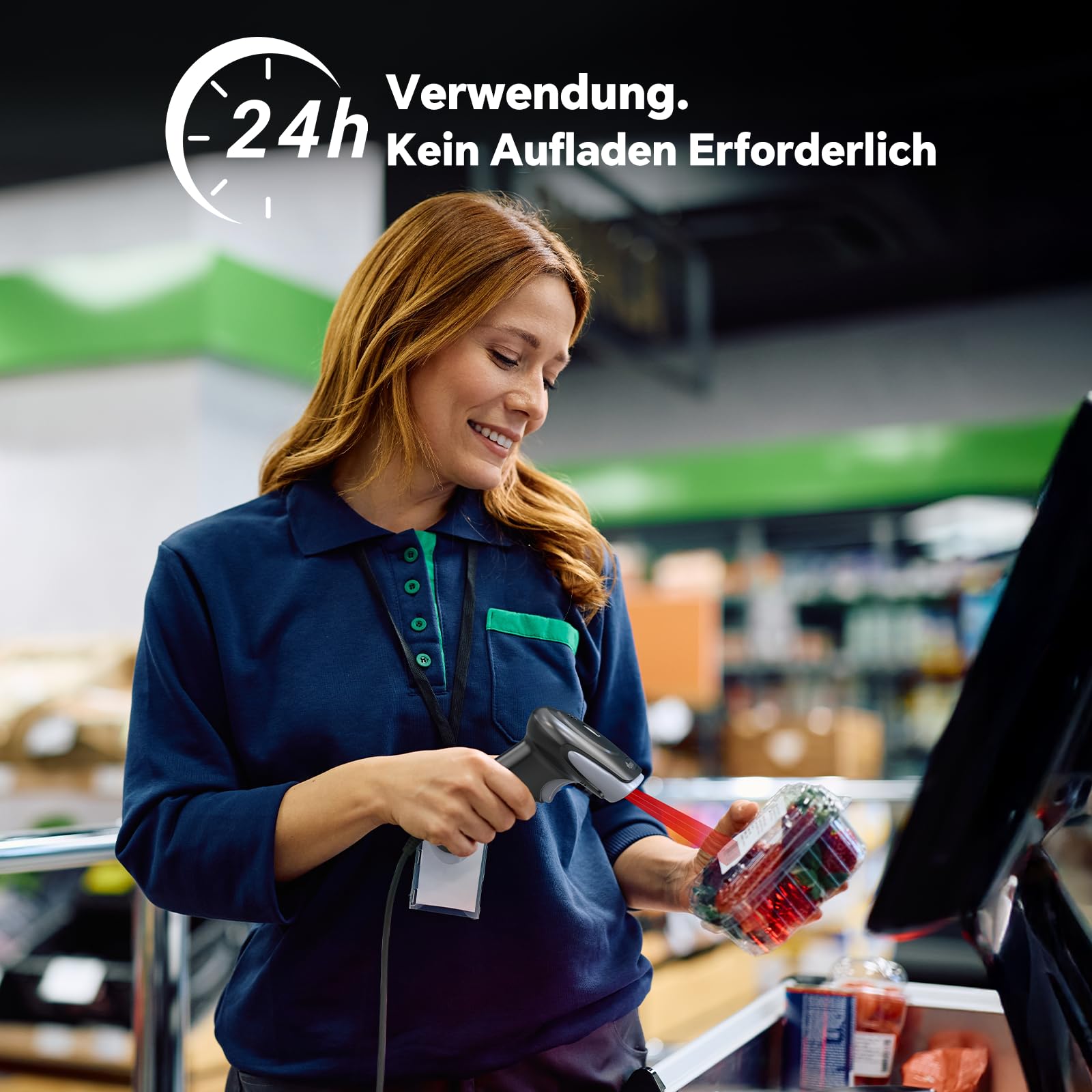 Eyoyo 2D Barcode Scanner, Lector de Códigos de Barras QR con Exploración de Pantalla, Portátil Escáner de Códigos de Barras Cableado con Cable USB para Supermercados Farmacias Bibliotecas Tiendas