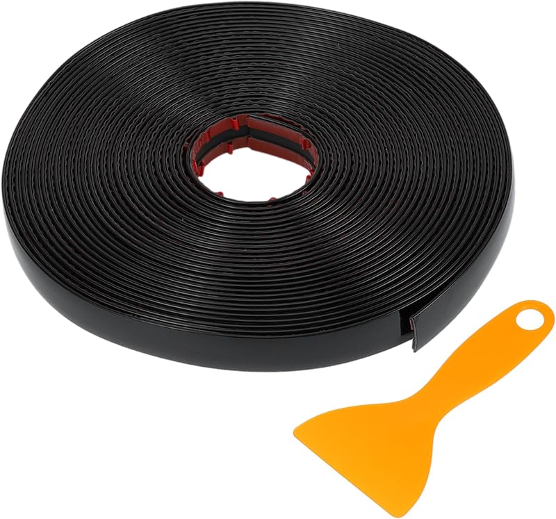 Friso de acabamento automotivo TUCKBOLD autoadesivo preto brilhante 18 mm x 10 m – 1 conjunto