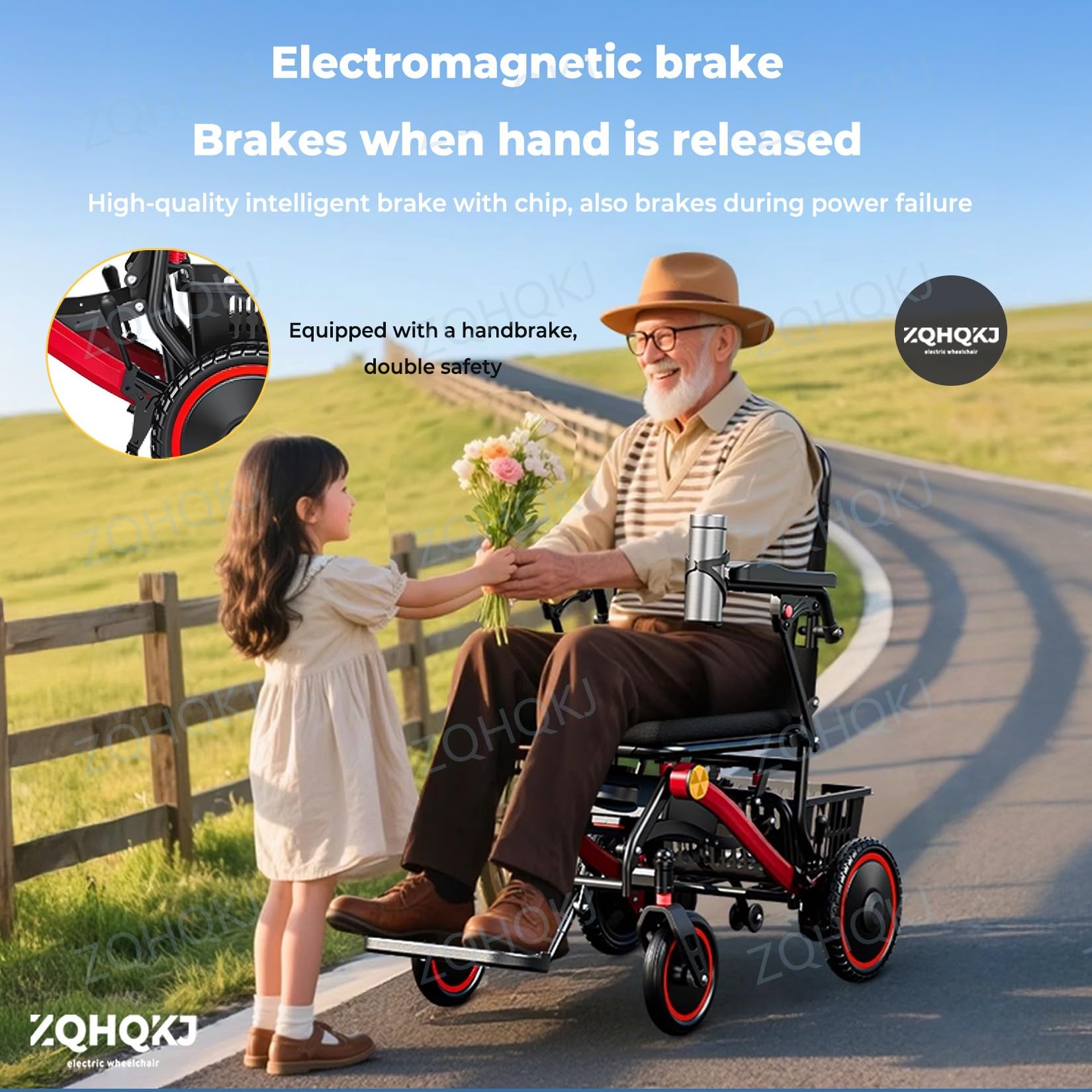 Sedia a rotelle elettrica ultraleggera pieghevole, solo 14,8 kg, doppio motore senza spazzole da 500 W, batteria al litio rimovibile da 12/20 Ah, fino a 25/35 km, adatta per viaggi e compagnie