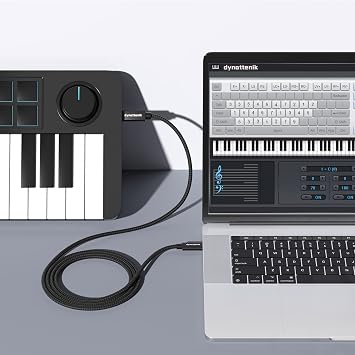 1.8m USB-C B MIDI Converter Interface - Simple connection of MIDI devices such as electronic pianos, synthesizers, electronic drums, dio interfaces and more