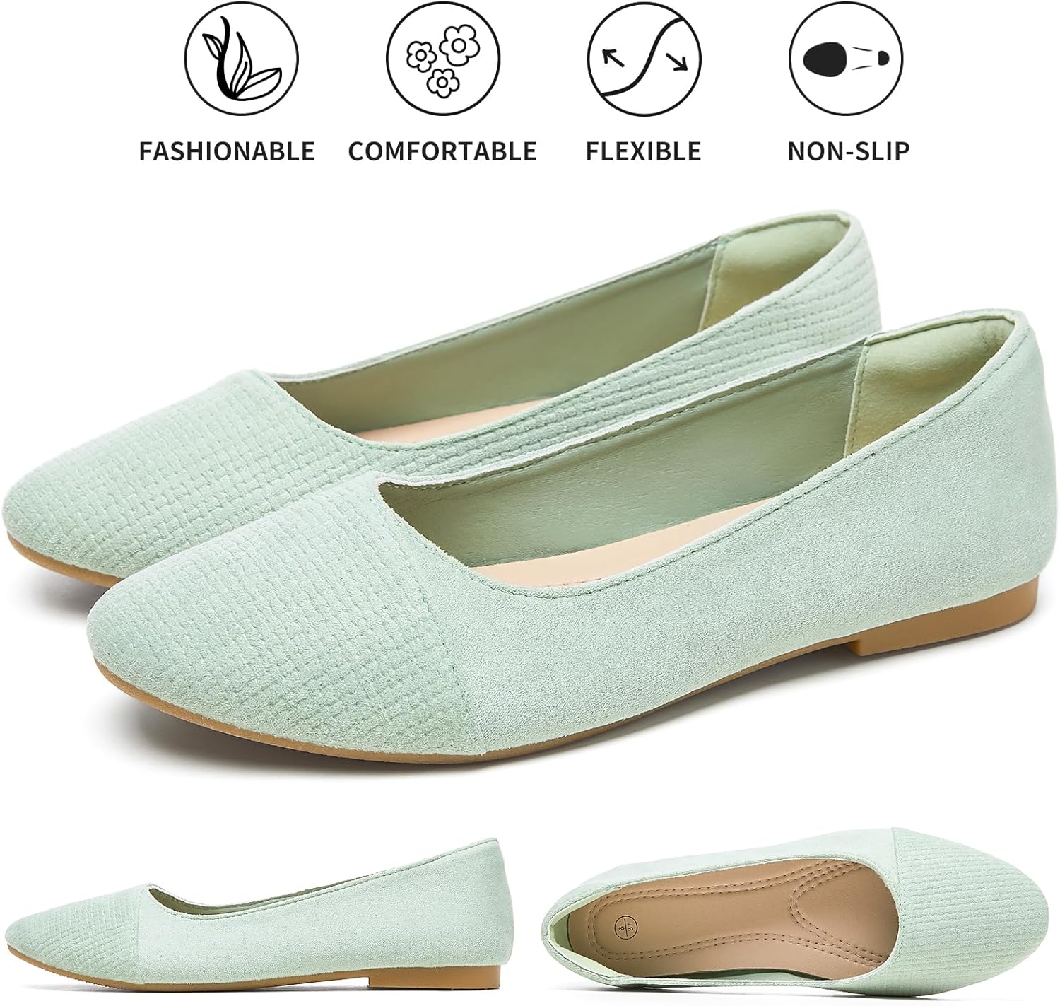 hash bubbie Women's Flats Shoes Black Ballet Flats Dress Shoes for Women Slip on Comfortable Dressy Loafers - Image 5