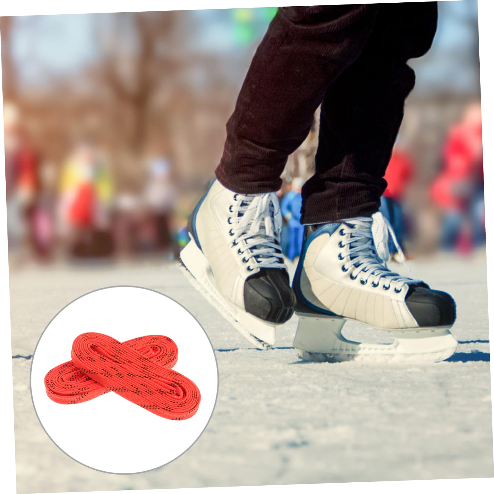 TOYANDONA Lacets de Hockey Cire Orange pour Patins Hockey et Ski Lacets Antigel Durables et Pratiques