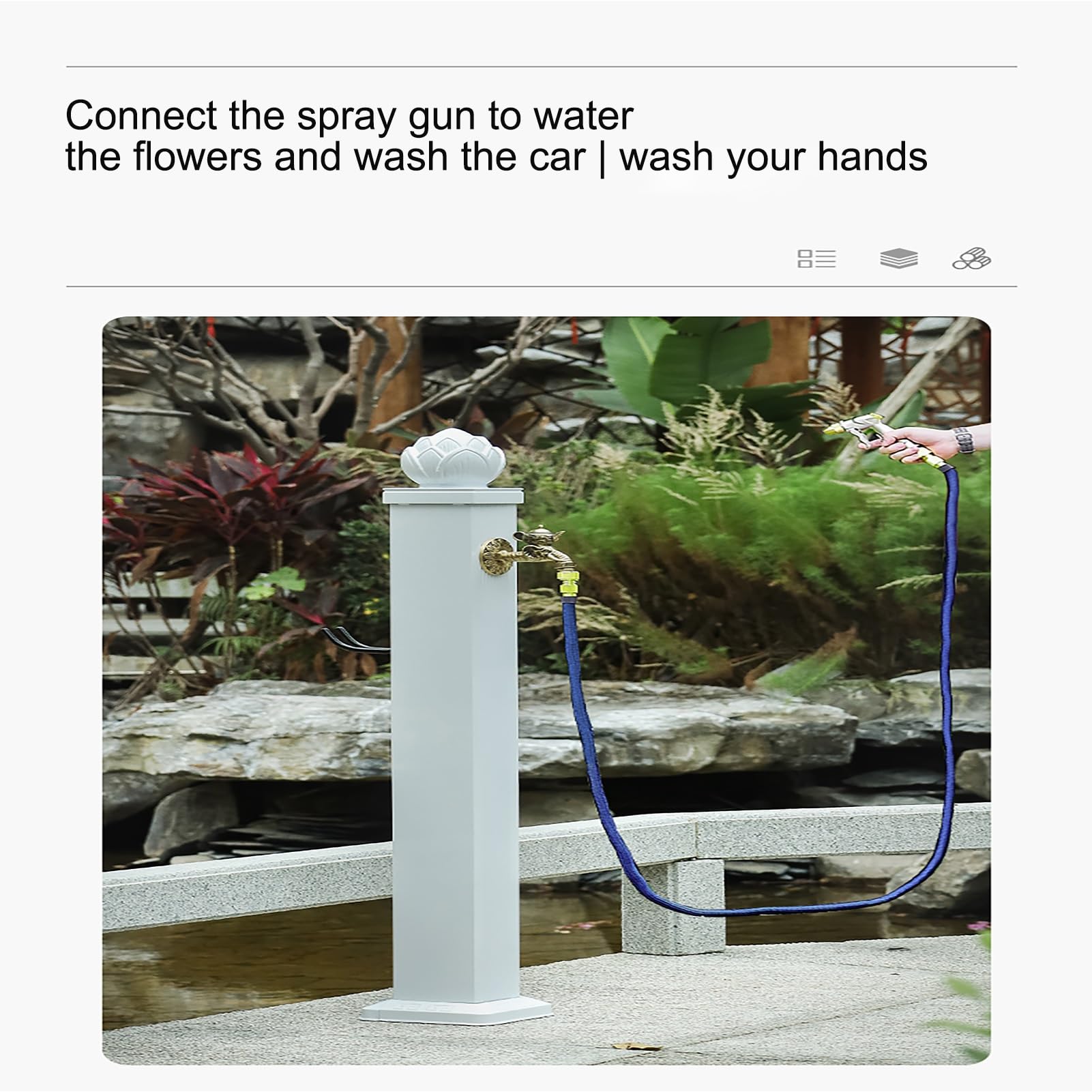 Columna de agua vertical de acero inoxidable 304 para jardín, soporte de manguera independiente, hidrante de agua anticongelante para uso en jardín y patio
