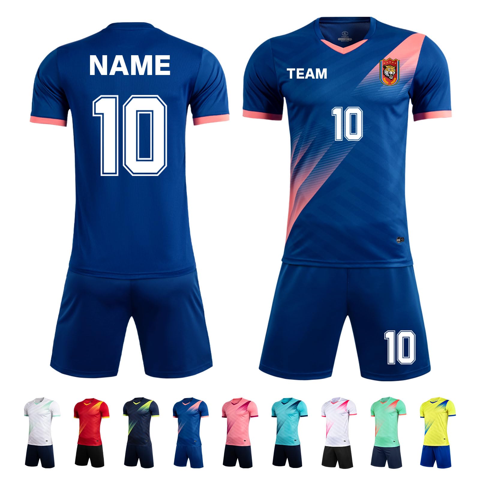 ORYG Custom Soccer Jerseys for Adult Personalized Boys Girls Soccer Team Uniforms with Name Number Logo Team Name Blue