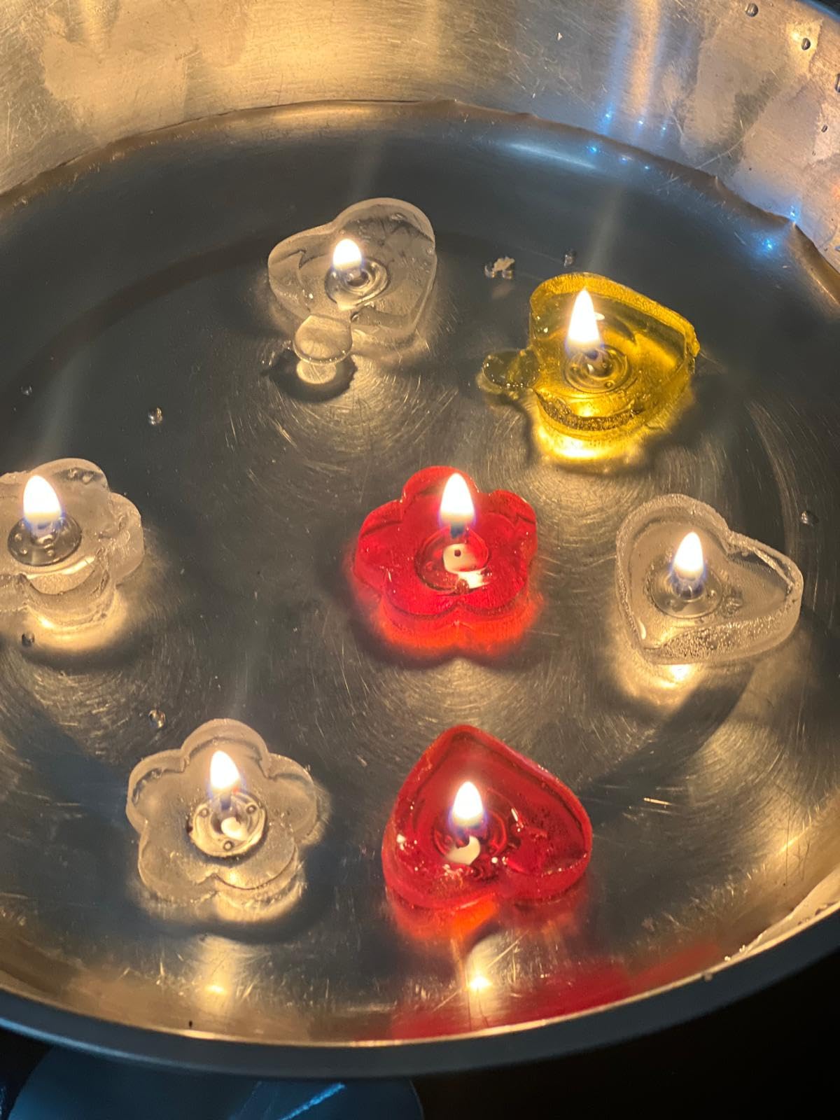 Litetron Floating Candles Water Candles- Tea Light -Unscented -Multishaped- Long Burning Time Multipack Decor Wedding Romantic (12)