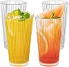 Reusable Plastic Tumblers - Set of 4 Plastic Cups for Kids and Adults - 600ml Clear Drinking Tumblers for Water, Juice - Unbreakable & Durable Plastic Glasses, BPA Free