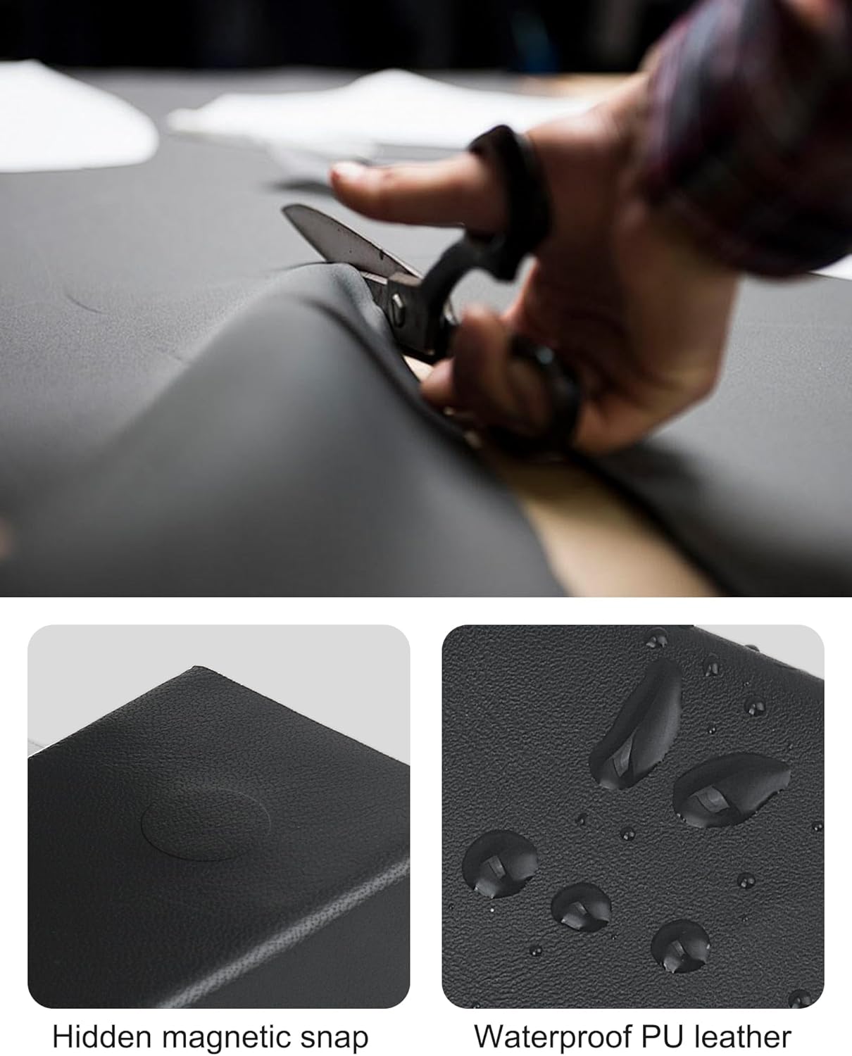 Business Card Holder for Desk & Business Card Case Pocket Wallet,PU Leather Business Card Holder For Desktop Display Stand and Carry-on Two Functions (Black) - Image 6