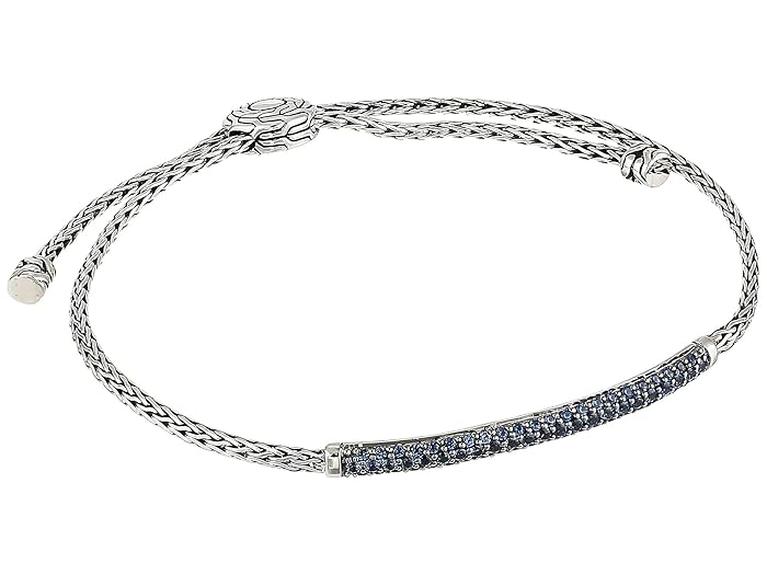 John Hardy  Classic Chain 2.5 mm. Mini Chain Pull Through Bracelet with Blue Sapphire (Silver) Bracelet