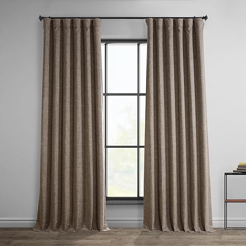 Miniatura 1 de HPD Half Price Drapes BOCH-LN185-P - Cortina de lino sintético para oscurecer ambientes (1 panel), 50 x 120pulgadas, color cacao holandés