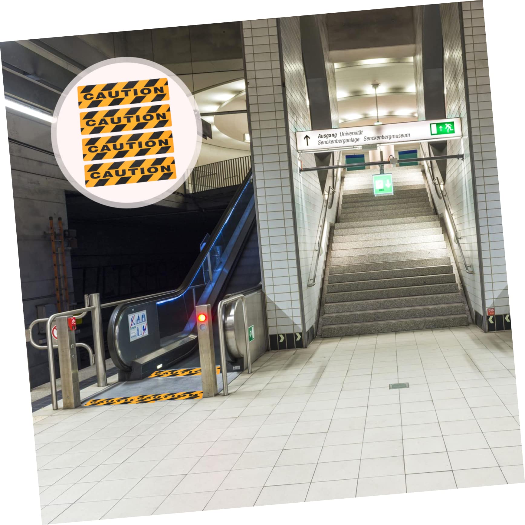Cabilock Pegatinas Antideslizantes Para Escaleras De Advertencia Adhesiva Color Negro Y Amarillo Para Seguridad Y Escaleras La Y Previene Caídas 4 Piezas X 3