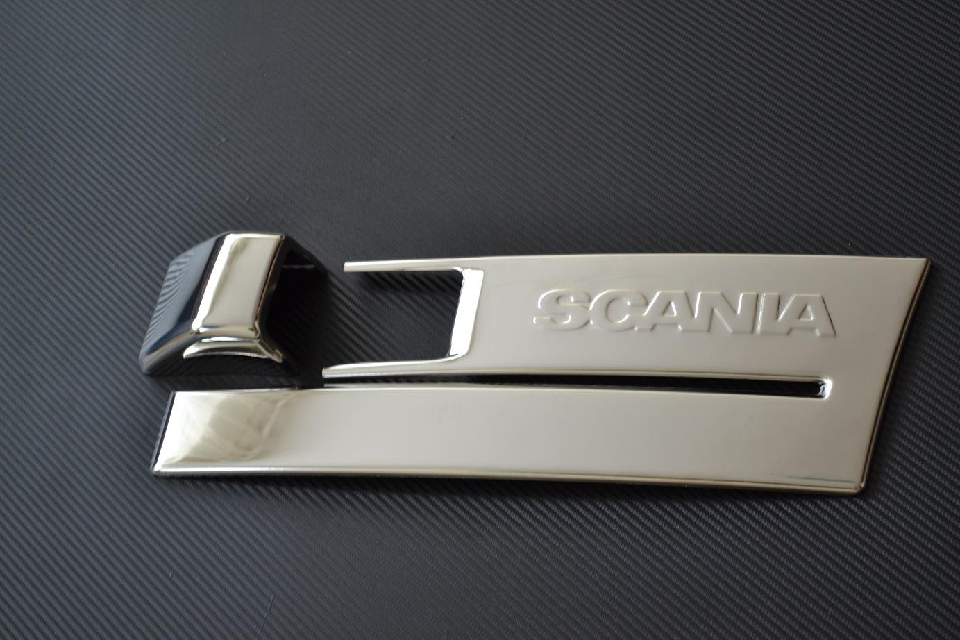 4 embellecedores para peldaños de acero inoxidable y para luces intermitentes laterales, para Scania