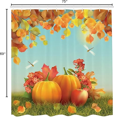 Vista 242 de Ambesonne, cortina de ducha cuatro estaciones