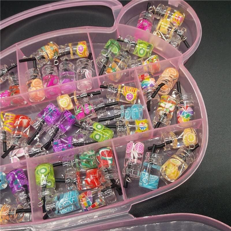 Kwaii Nail Charms 3D Transparent Glass Sweet Candy Drink Bottle Resin Pendants for Nail Art Decoration Rhinestone Accessories - (Color: Nfy-675)