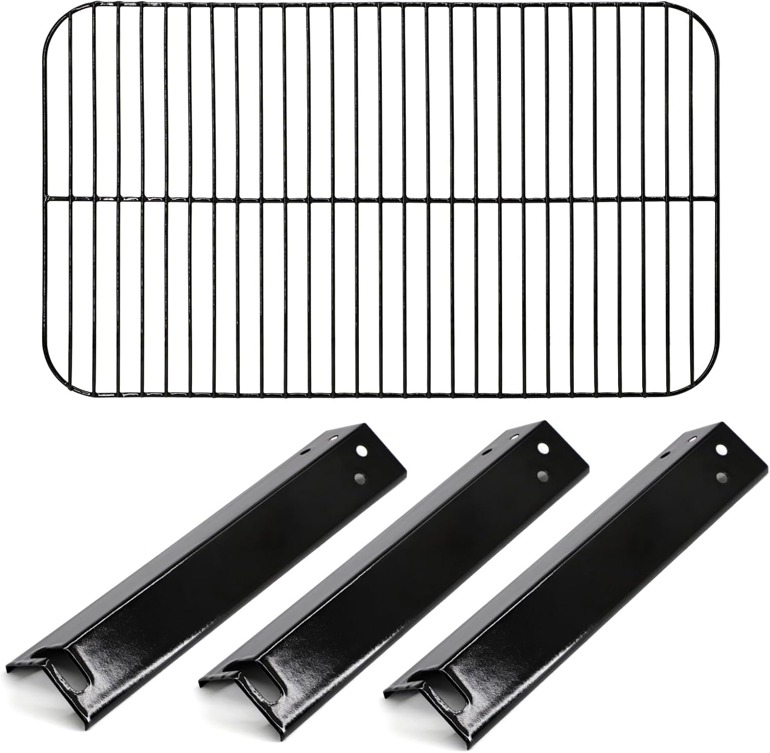 Adviace Replacement Grill Parts for Expert Grill XG10-101-002-02 3 Burner Gas Grill, Heat Tents Heat Plates & Cooking Grid Grate for 3 Burner Walmart Expert Grill Model XG10-101-002-02 GBC2016WRS Procelain Steel Heat Plates with Grate