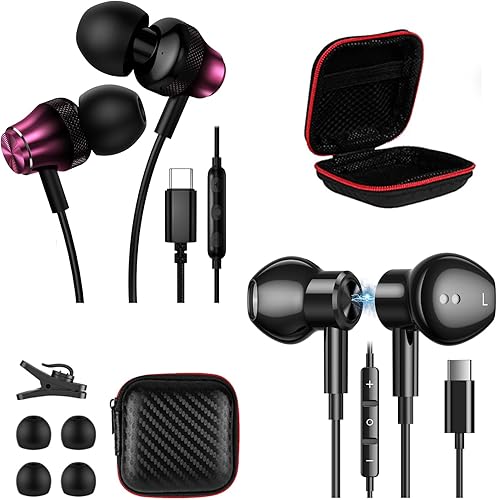Auriculares USB C tipo C auriculares estéreo HiFi auriculares con cable para Google Pixel 6a 7a 7 6 Samsung A53 A54 S23 con cancelación de ruido