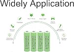 NiMH AA 600mAh 1.2V Rechargeable Batteries for Solar Lights, Garden Lights, Remotes, Mice(Pack of 20)