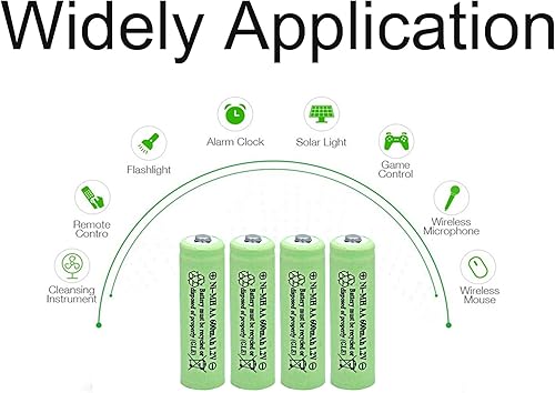 Miniatura 4 de GEILIENERGY NiMH AA - Baterías recargables de 600 mAh de 12 V para luces solares luces de jardín controles remotos ratones paquete de 12