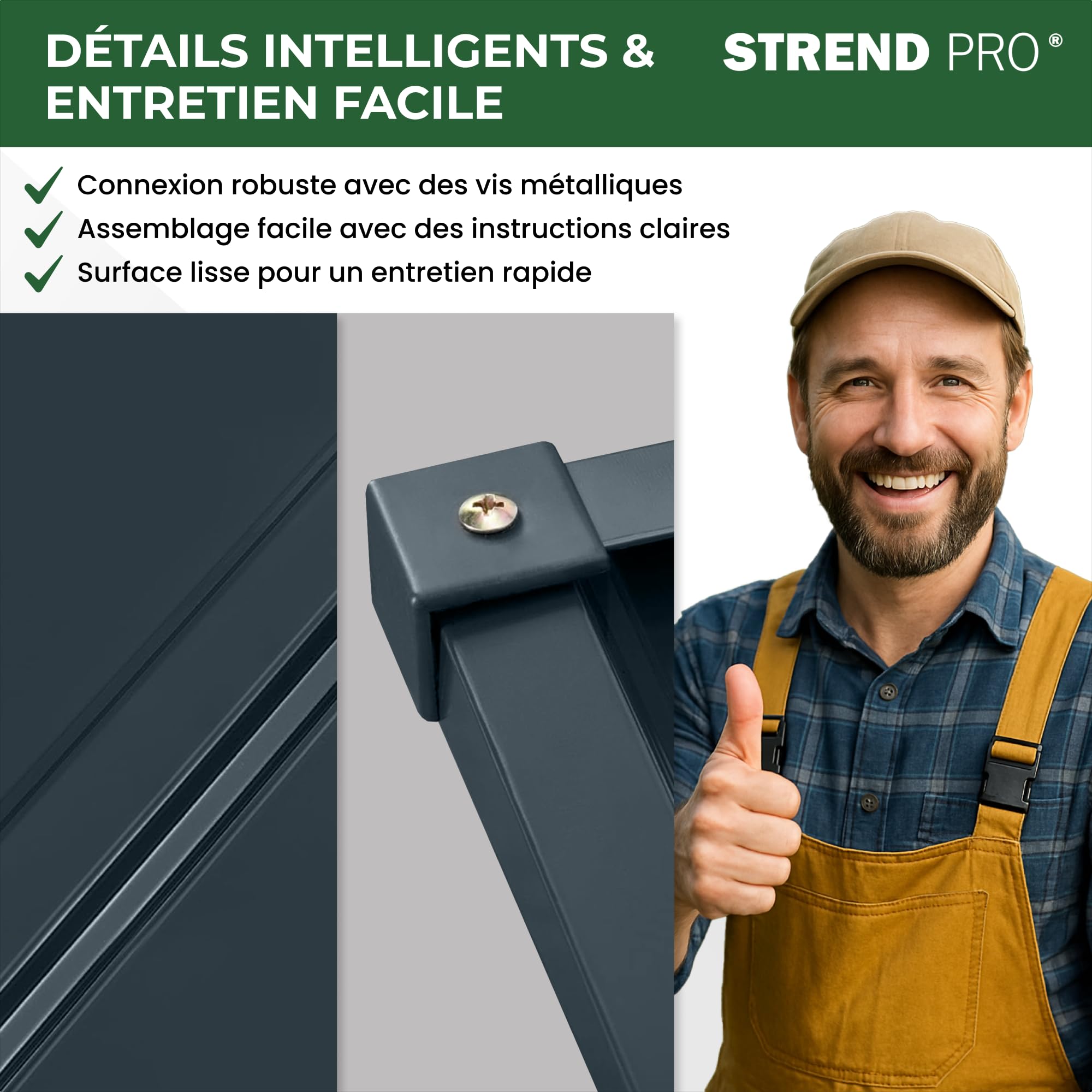 STREND PRO Garage Pour Robot Tondeuse En Métal Anthracite 86x88x60 cm | RÉSISTANT AUX INTEMPÉRIES | Anti-UV | Abri | Carport | Toit Protecteur | Couverture Pour Robot Tondeuse