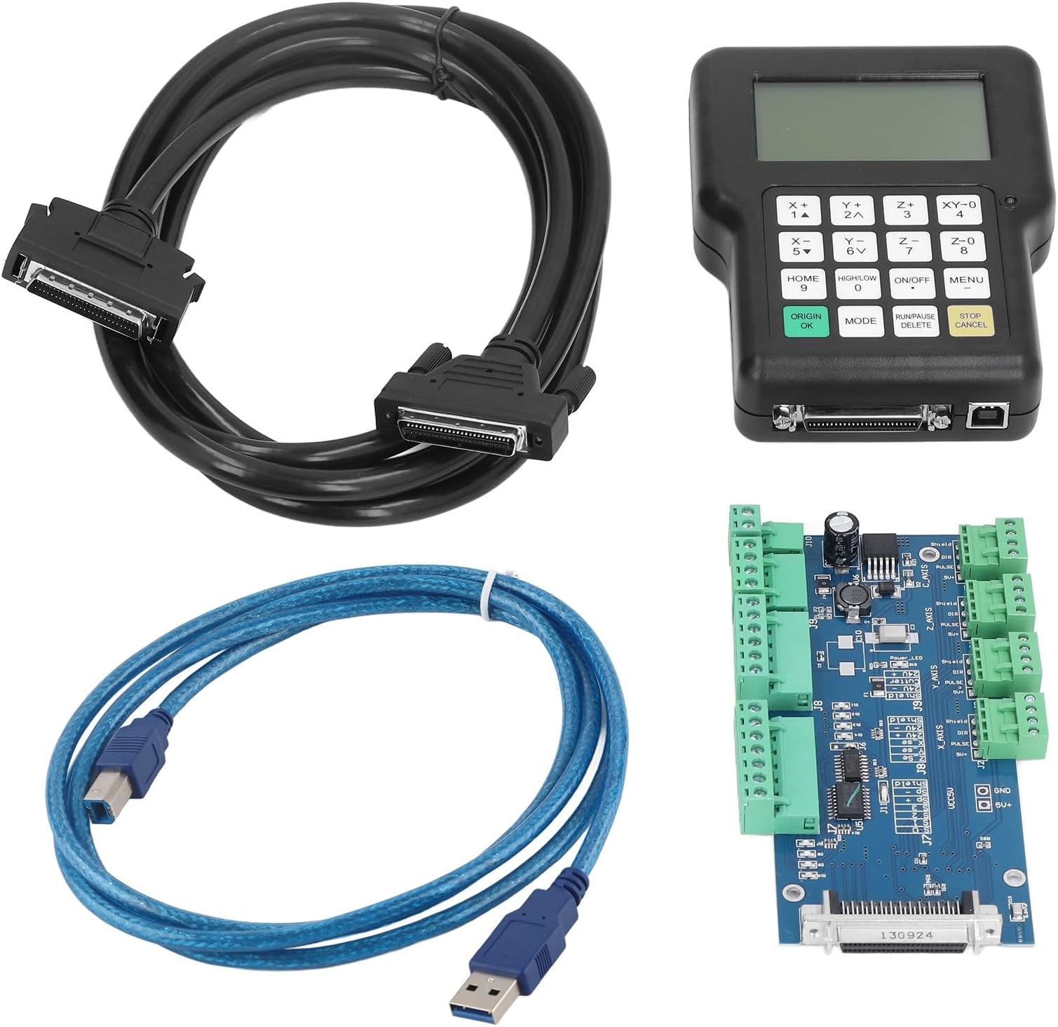 3 Axes CNC Engraving Machine Controller Remote Hand Control Board Kit with High Microstepping for Precision Machining 120V 60Hz
