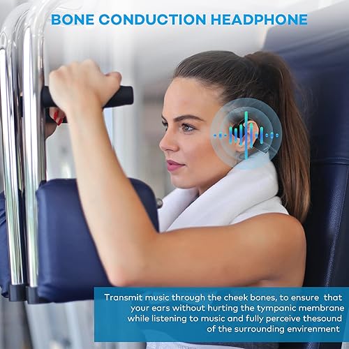 Miniatura 4 de Auriculares de natación, IPX8 impermeables de conducción ósea para nadar, auriculares inalámbricos Bluetooth de oreja abierta, para natación,