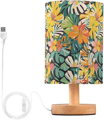 Coloridas flores hawaianas verano dormitorio lámparas de mesa luz de noche para niños para granja lámpara de mesa para niñas retro lamparas para