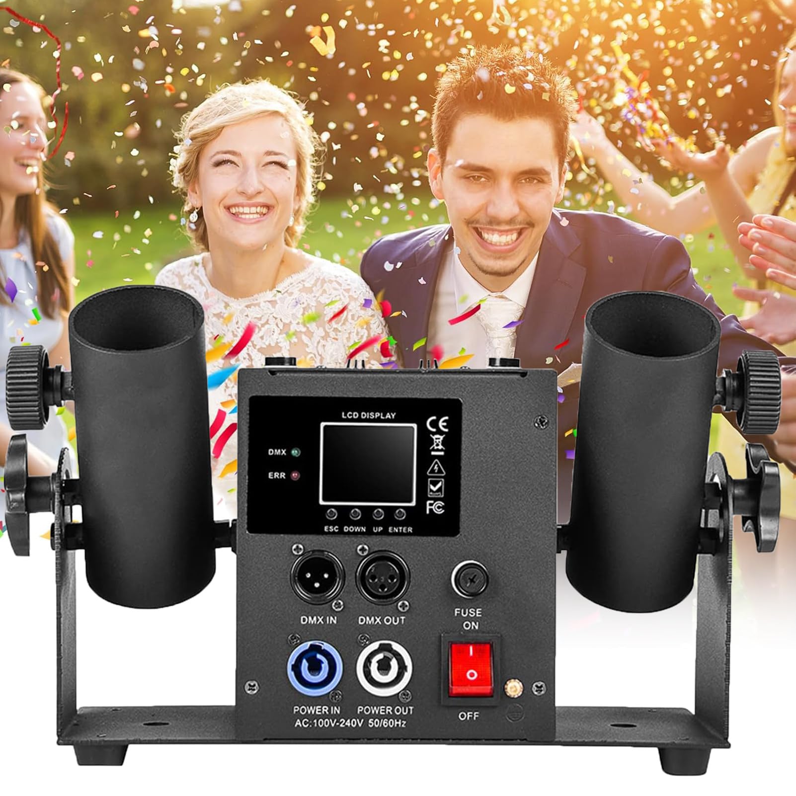 Máquina de cañón de confeti, máquina lanzadora de cañones de confeti, cañón profesional, soplador de efectos de escenario, control remoto inalámbrico para bodas, espectáculos, clubes, escena