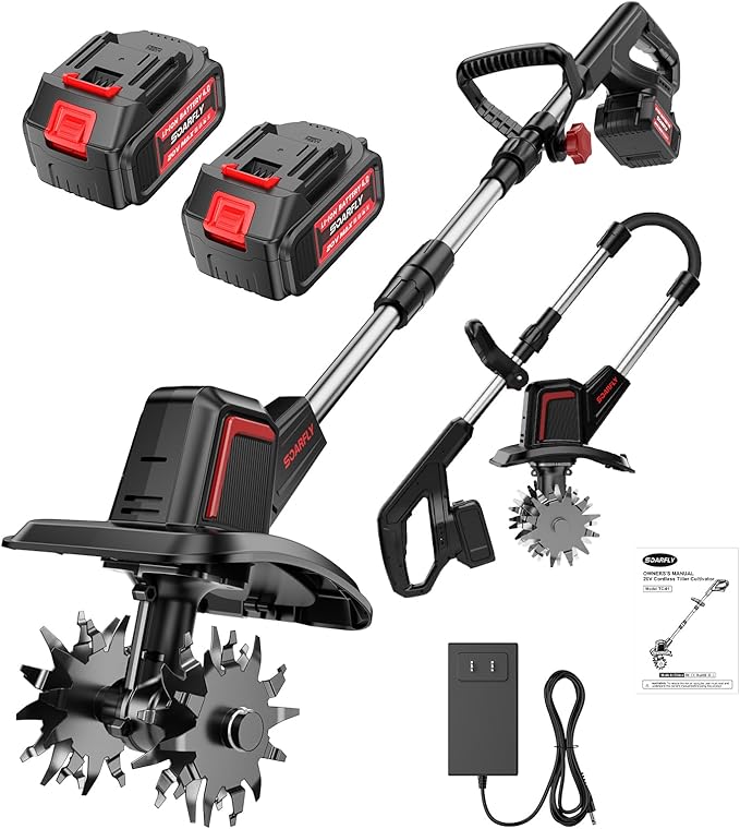 SOARFLY 2025革新型 強力電動耕運機 軽量・簡単操作&高性能 コードレス 充電式耕うん機