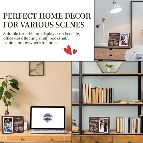 Miniatura 6 de Marco de fotos Mr and Mrs  Marco de boda, marco de fotos de compromiso, regalo ideal para parejas, 2 marcos de fotos en forma de corazón con texto