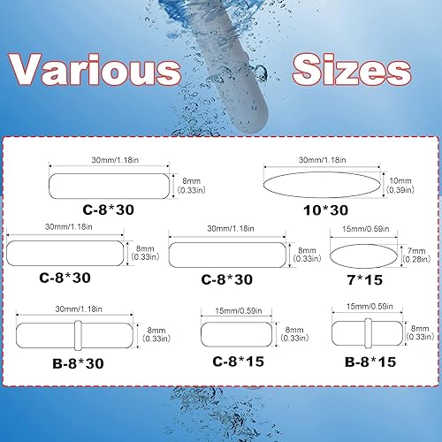 Miniatura 2 de 8PCS PTFE Magnetic Stir Bar Set for Magnetic Stirrer, White Magnet Mixing Bars,3 Shapes, 8x15mm, 8x30mm, 7x15mm, 10x30mm Magnetism for Laboratory